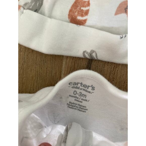 Infant Girl Footie Pajamas 0-3 Months With Matching Hats - Picture 5 of 6